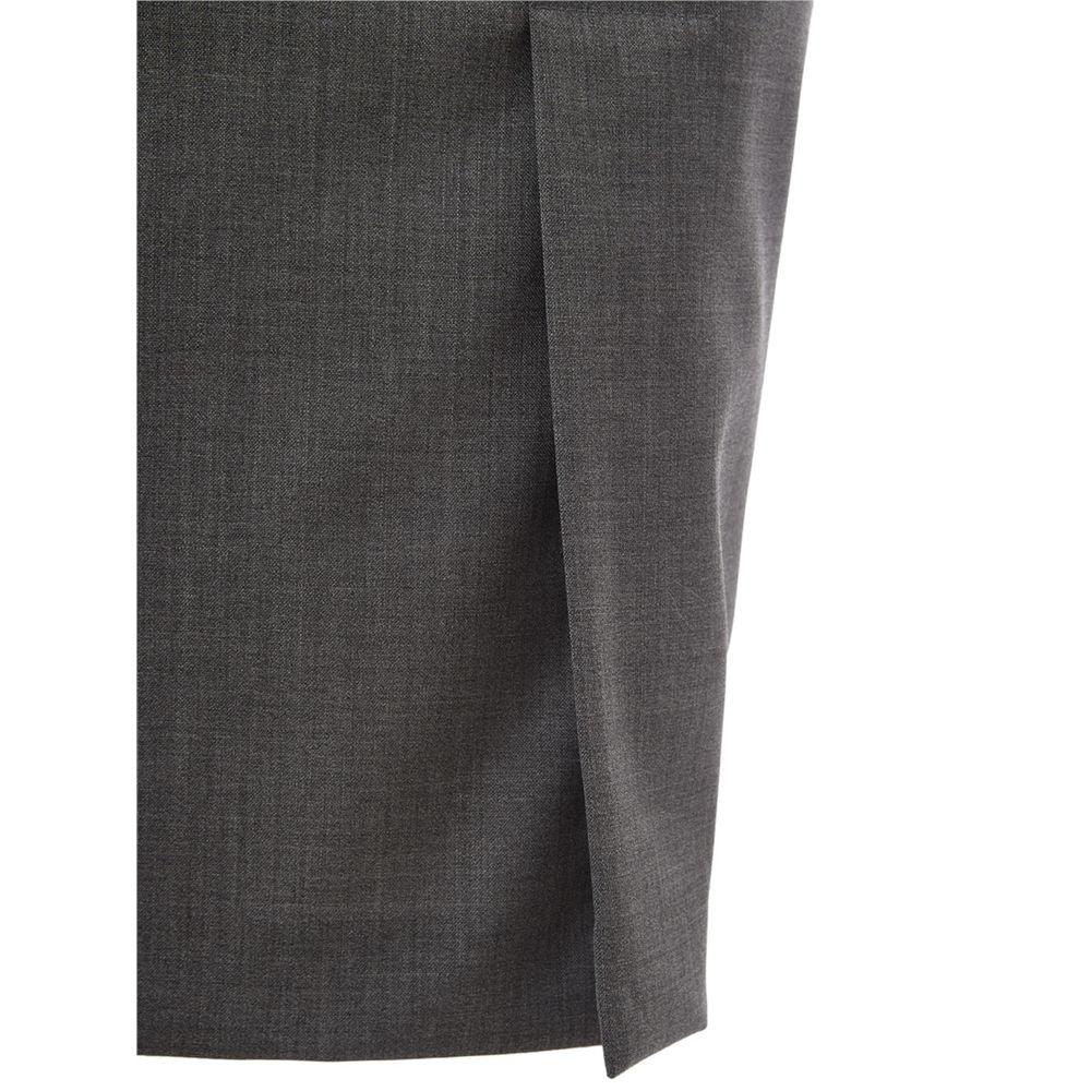 Lardini Chic Gray Wool Pencil Skirt - Arichezz.store