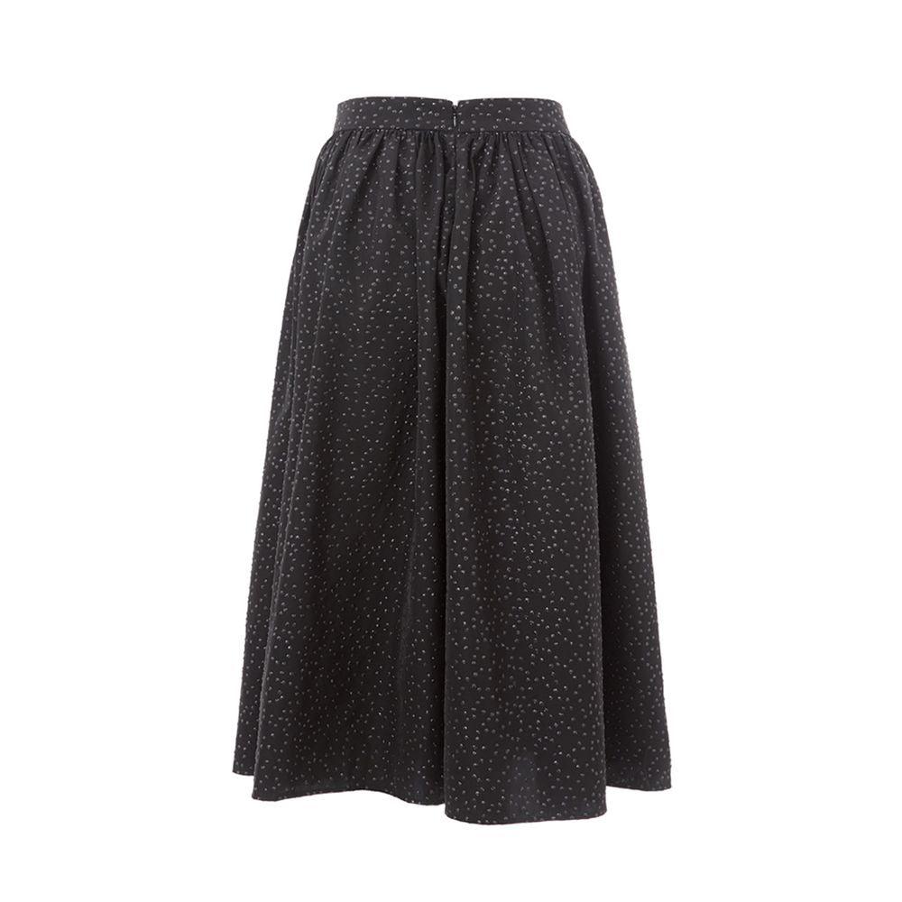 Lardini Elegant Black Polyethylene Midi Skirt - Arichezz.store