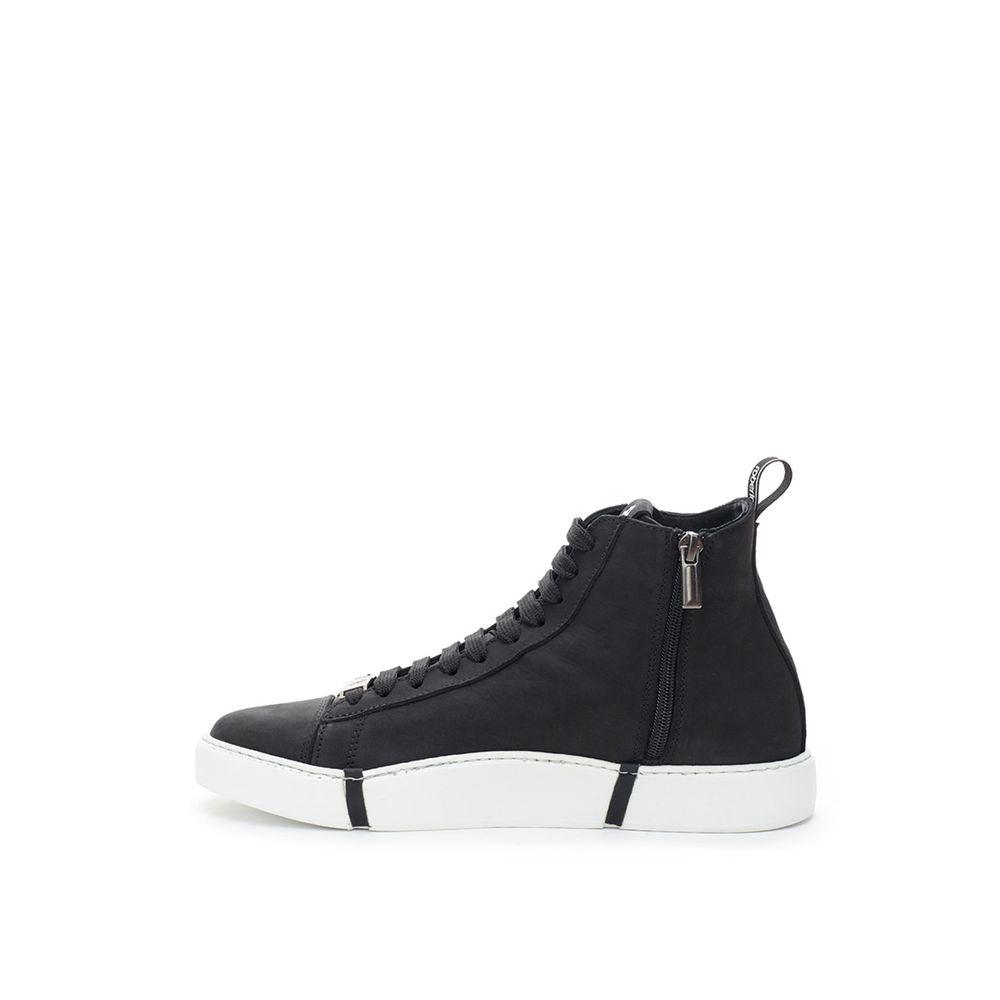 Roberto Cavalli Elegant Suede Sneakers in Chic Black - Arichezz.store