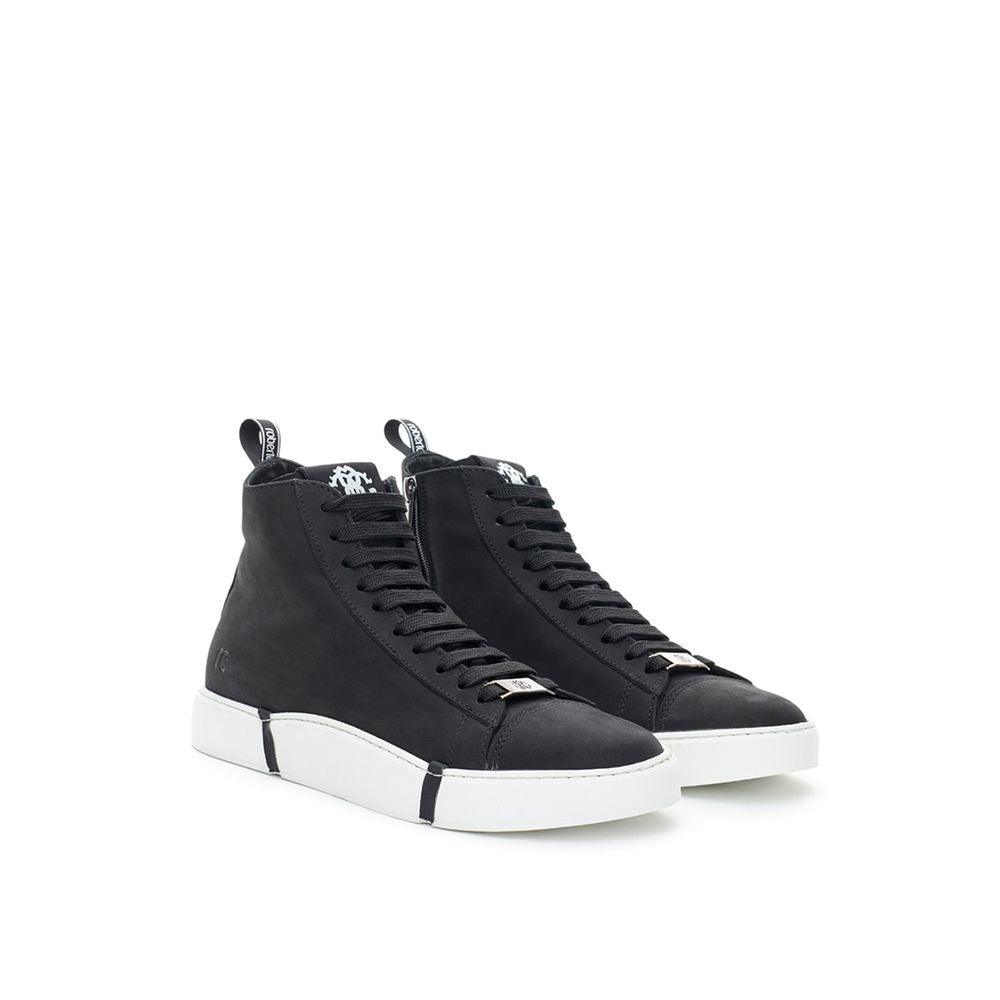 Roberto Cavalli Elegant Suede Sneakers in Chic Black - Arichezz.store