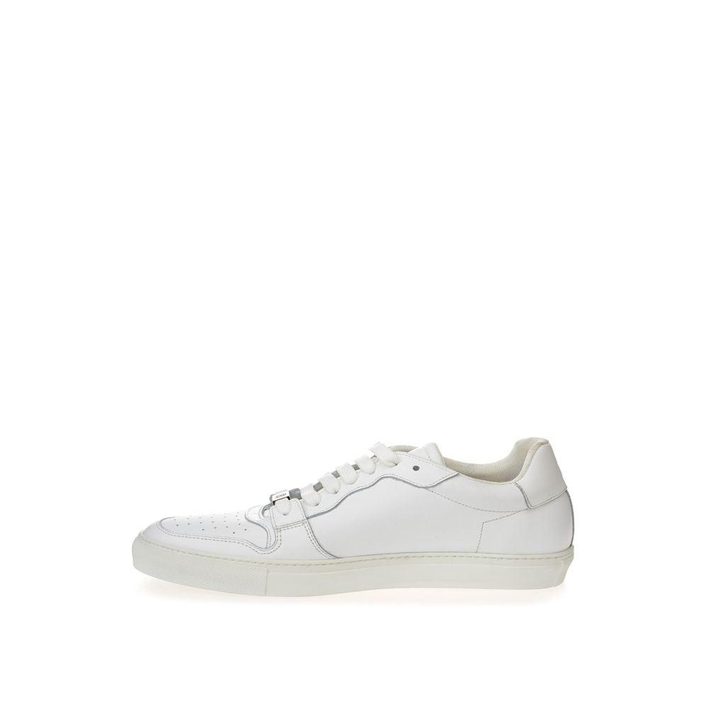 Roberto Cavalli White Leather Sneakers Luxe Footwear - Arichezz.store