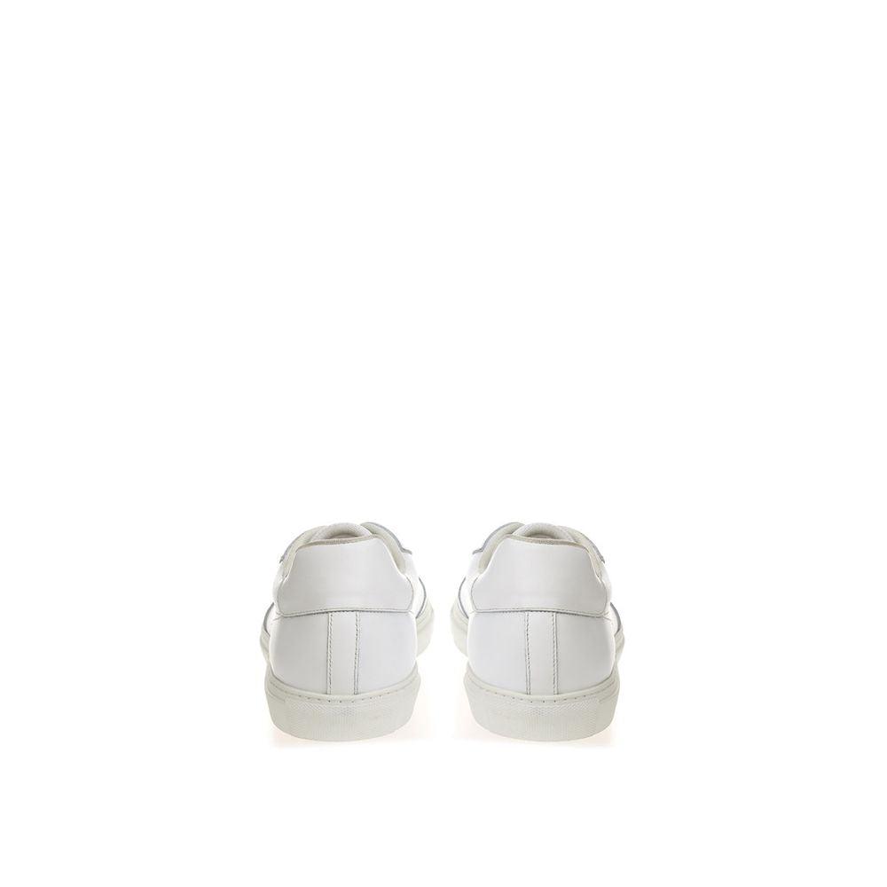 Roberto Cavalli White Leather Sneakers Luxe Footwear - Arichezz.store