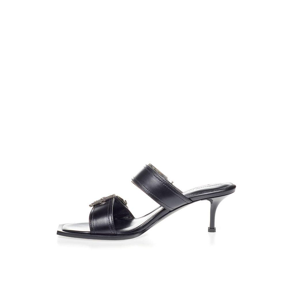 Alexander McQueen Elevate Your Steps in Timeless Black Leather Sandals - Arichezz.store