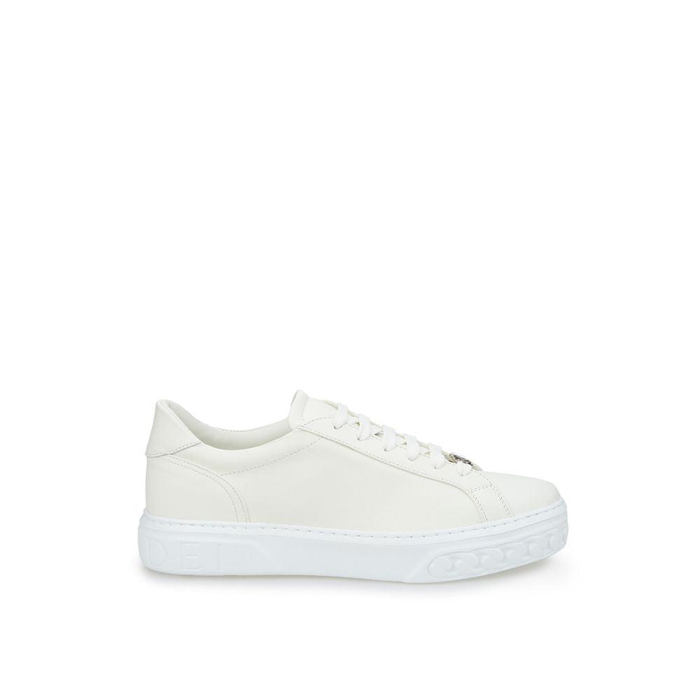 Casadei Sleek White Leather Sneakers - Arichezz.store