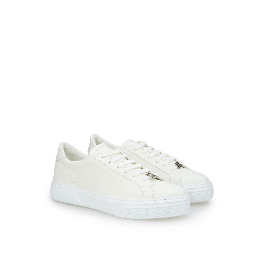 Casadei Sleek White Leather Sneakers - Arichezz.store