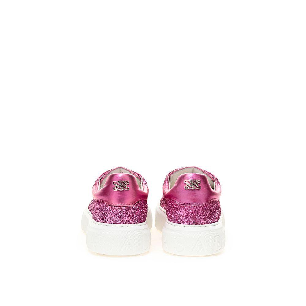 Casadei Fuchsia Elegance Leather Sneakers - Arichezz.store