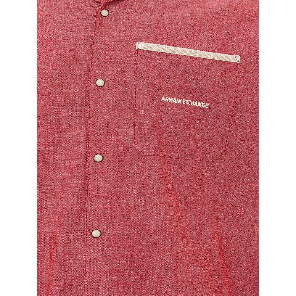 Armani Exchange Crimson Cotton Classic Men's Shirt - Arichezz.store