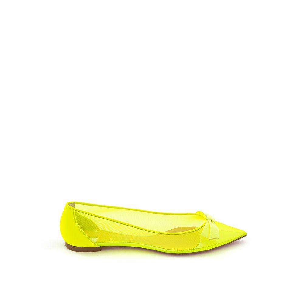 Christian Louboutin Sunshine Yellow Mesh Flat Elegance - Arichezz.store