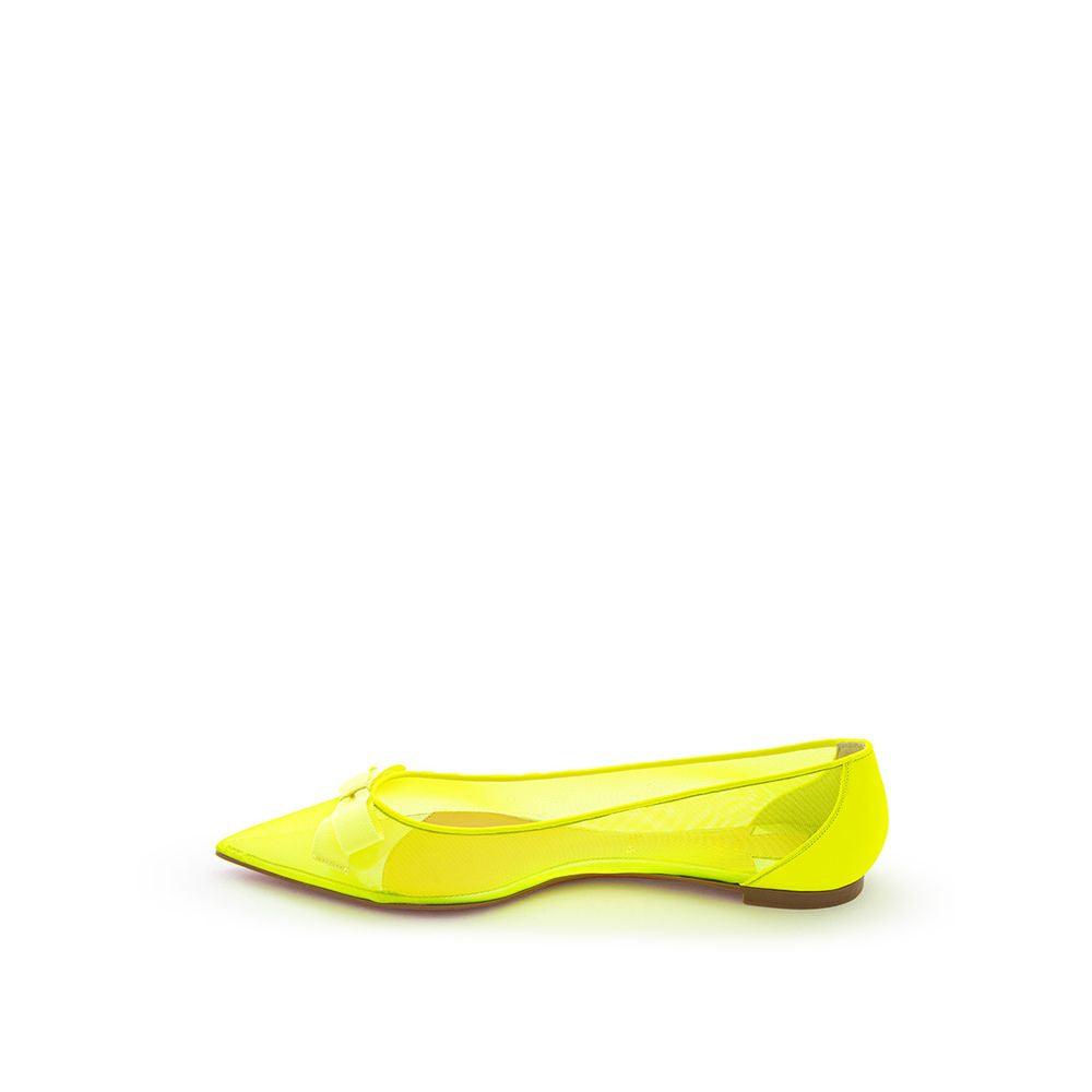 Christian Louboutin Sunshine Yellow Mesh Flat Elegance - Arichezz.store