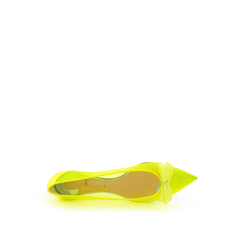 Christian Louboutin Sunshine Yellow Mesh Flat Elegance - Arichezz.store