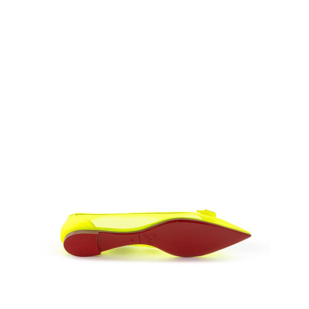 Christian Louboutin Sunshine Yellow Mesh Flat Elegance - Arichezz.store