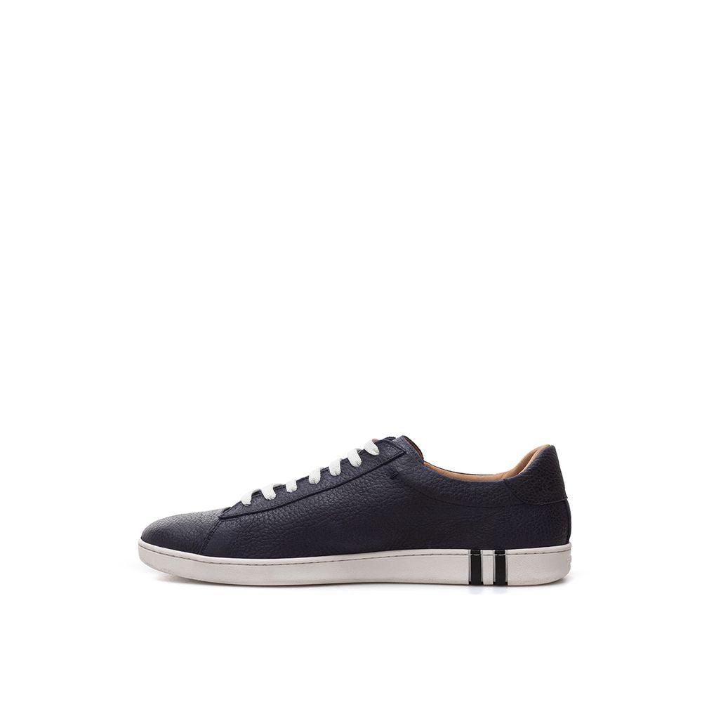 Bally Elegant Blue Leather Sneakers For Men - Arichezz.store