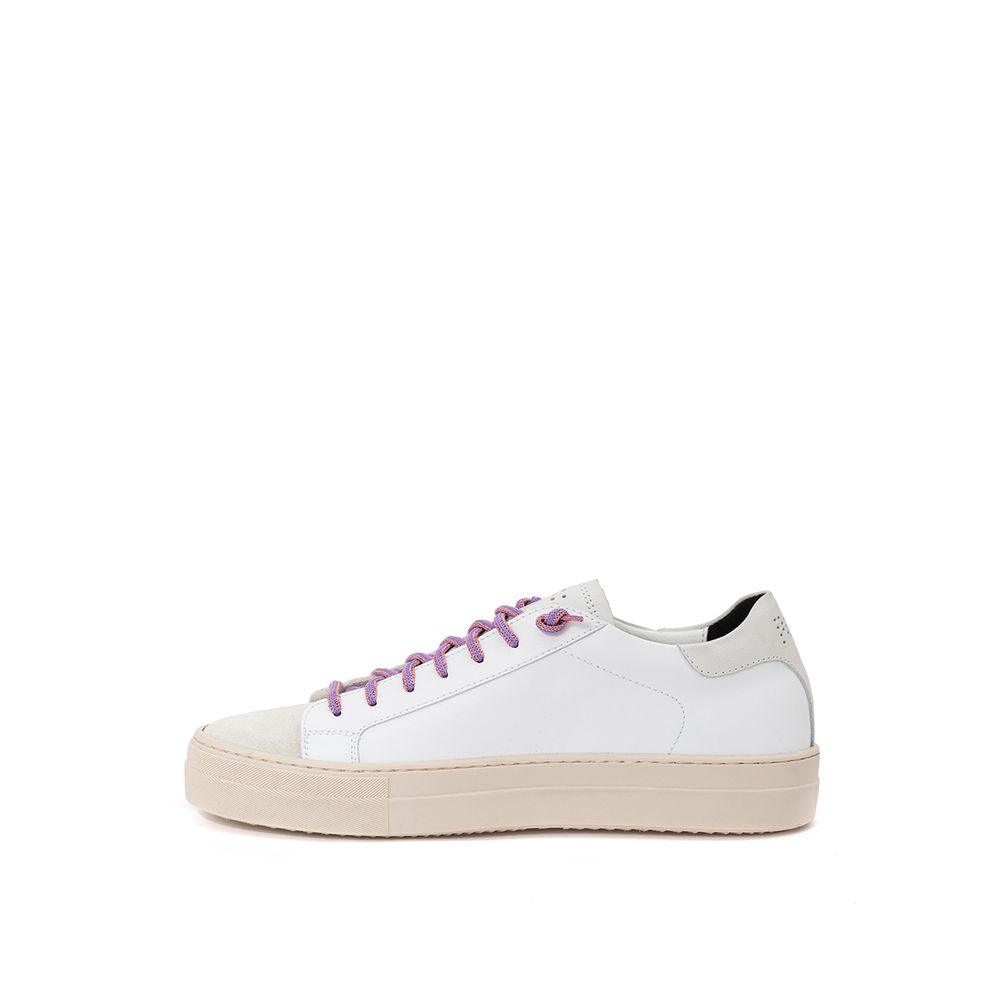 P448 Thea White Leather Sneaker with Fuchsia Laces - Arichezz.store