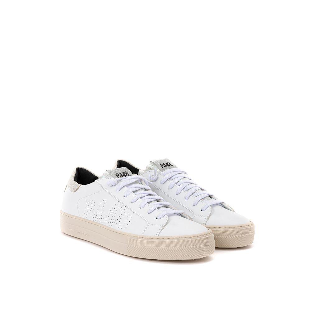 P448 White Leather Sneakers - Elegant Casual Footwear - Arichezz.store