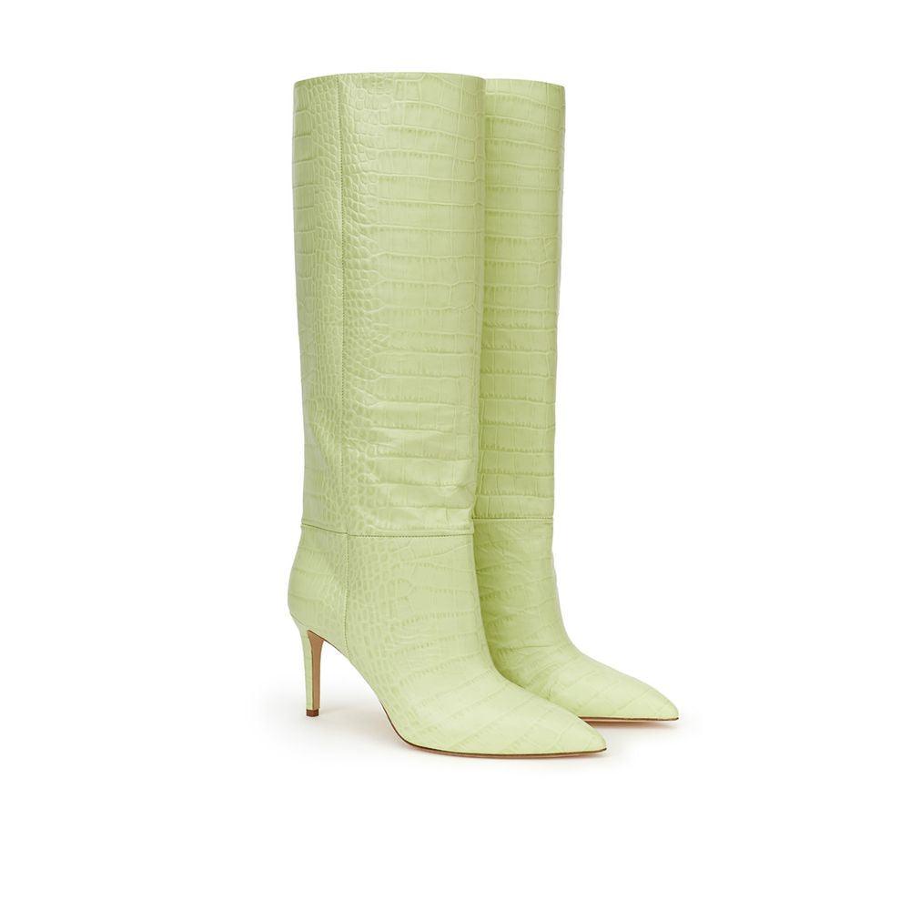 Paris Texas Yellow Stiletto Knee-High Leather Boot - Arichezz.store