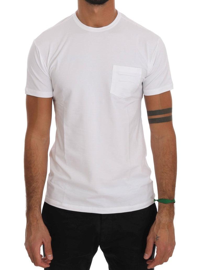 Daniele Alessandrini Elegant White Crew-Neck Cotton T-Shirt - Arichezz.store