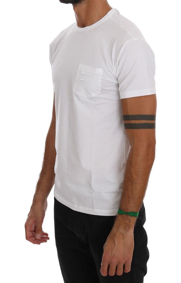 Daniele Alessandrini Elegant White Crew-Neck Cotton T-Shirt - Arichezz.store