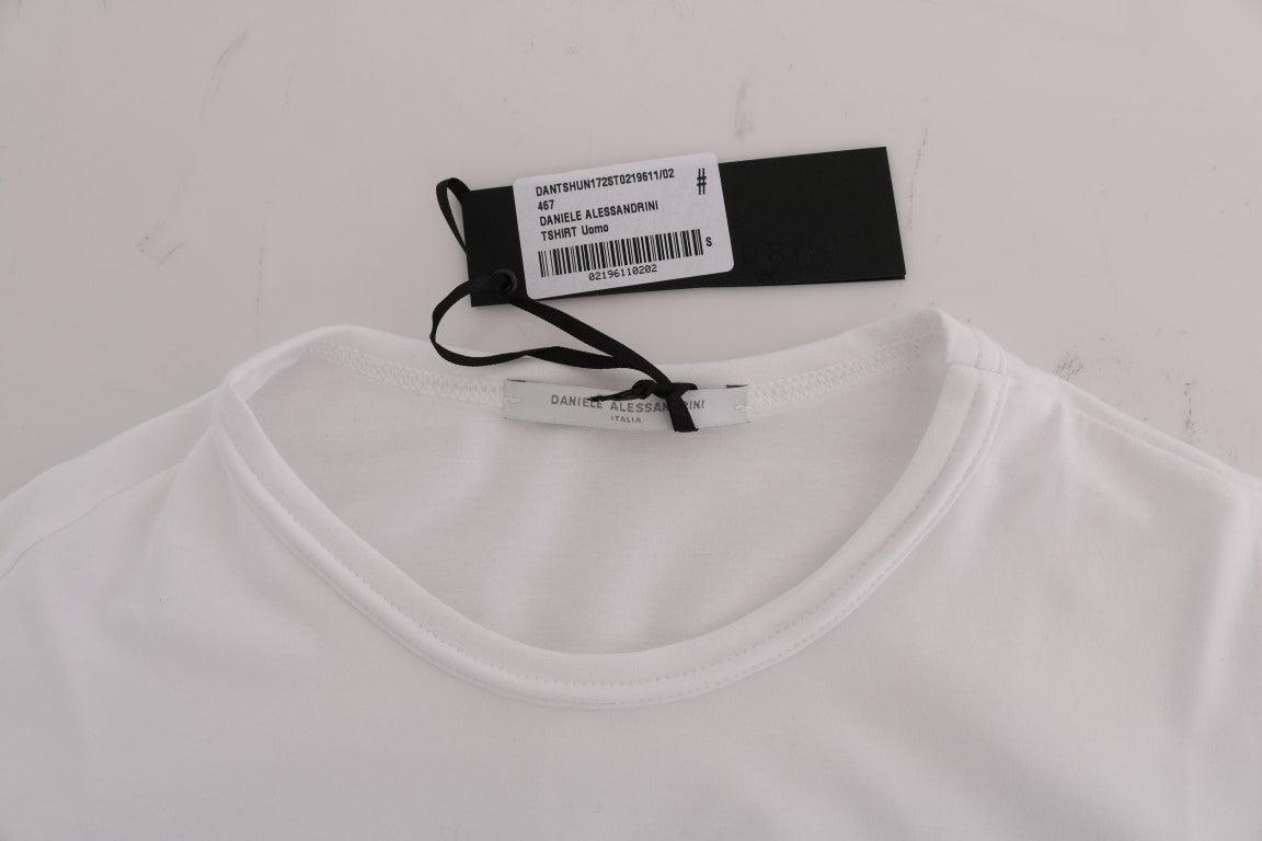 Daniele Alessandrini Elegant White Crew-Neck Cotton T-Shirt - Arichezz.store