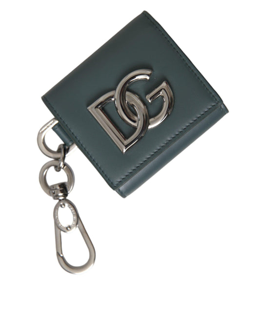 Dolce & Gabbana Green Leather DG Logo Keyring Coin Purse Keyring Wallet - Arichezz.store