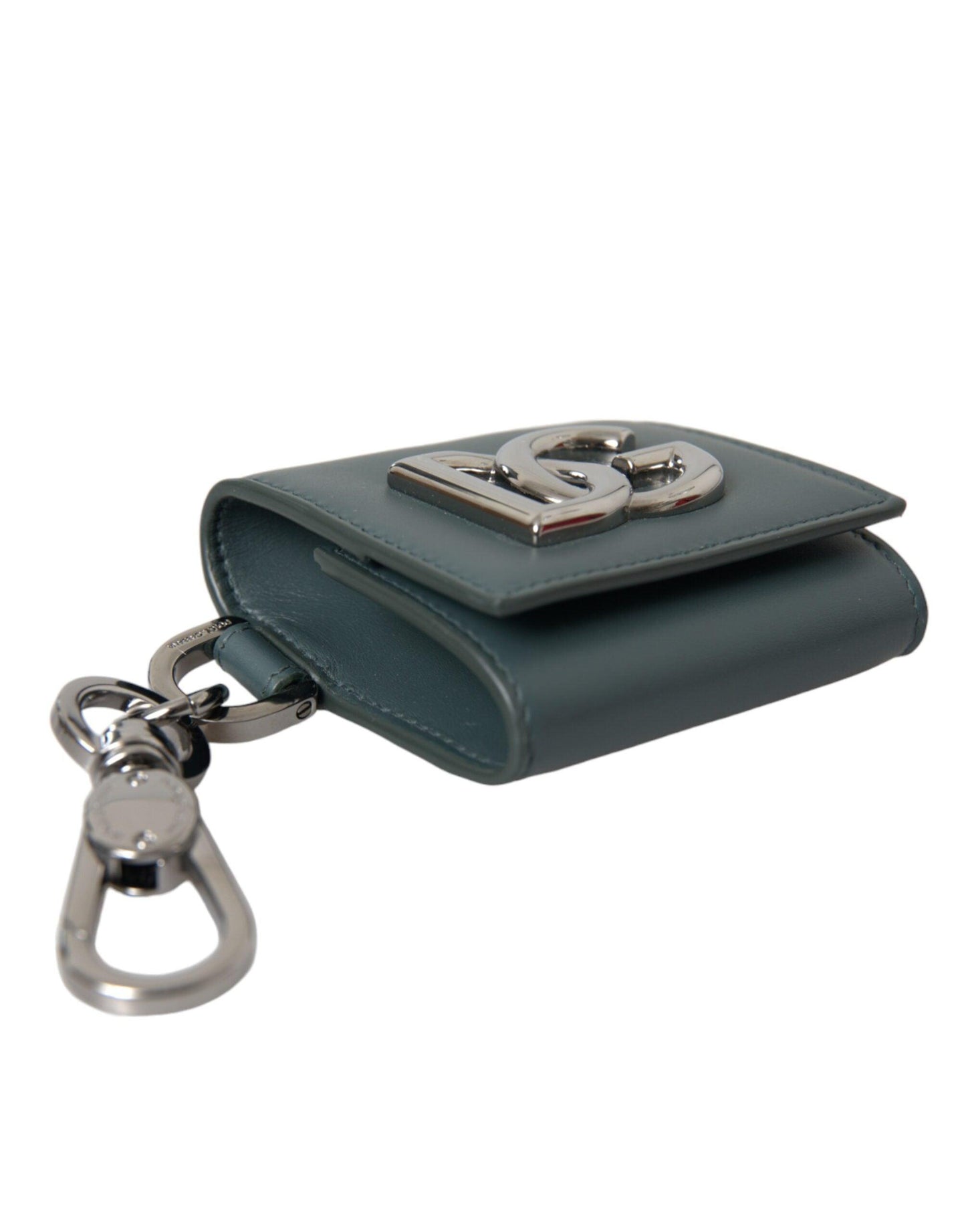 Dolce & Gabbana Green Leather DG Logo Keyring Coin Purse Keyring Wallet - Arichezz.store