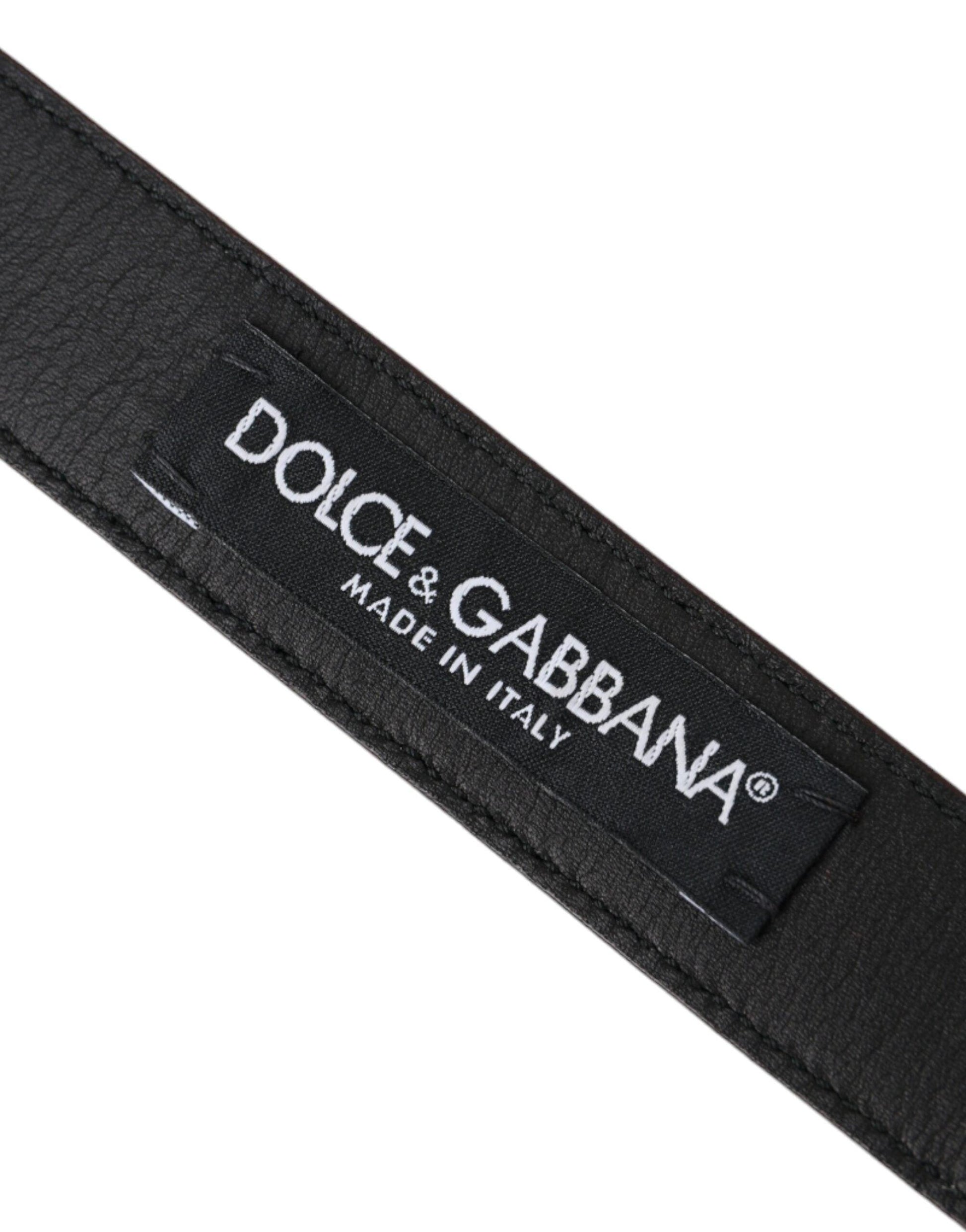 Dolce & Gabbana Brown Leather Silver Metal Buckle Belt Men - Arichezz.store