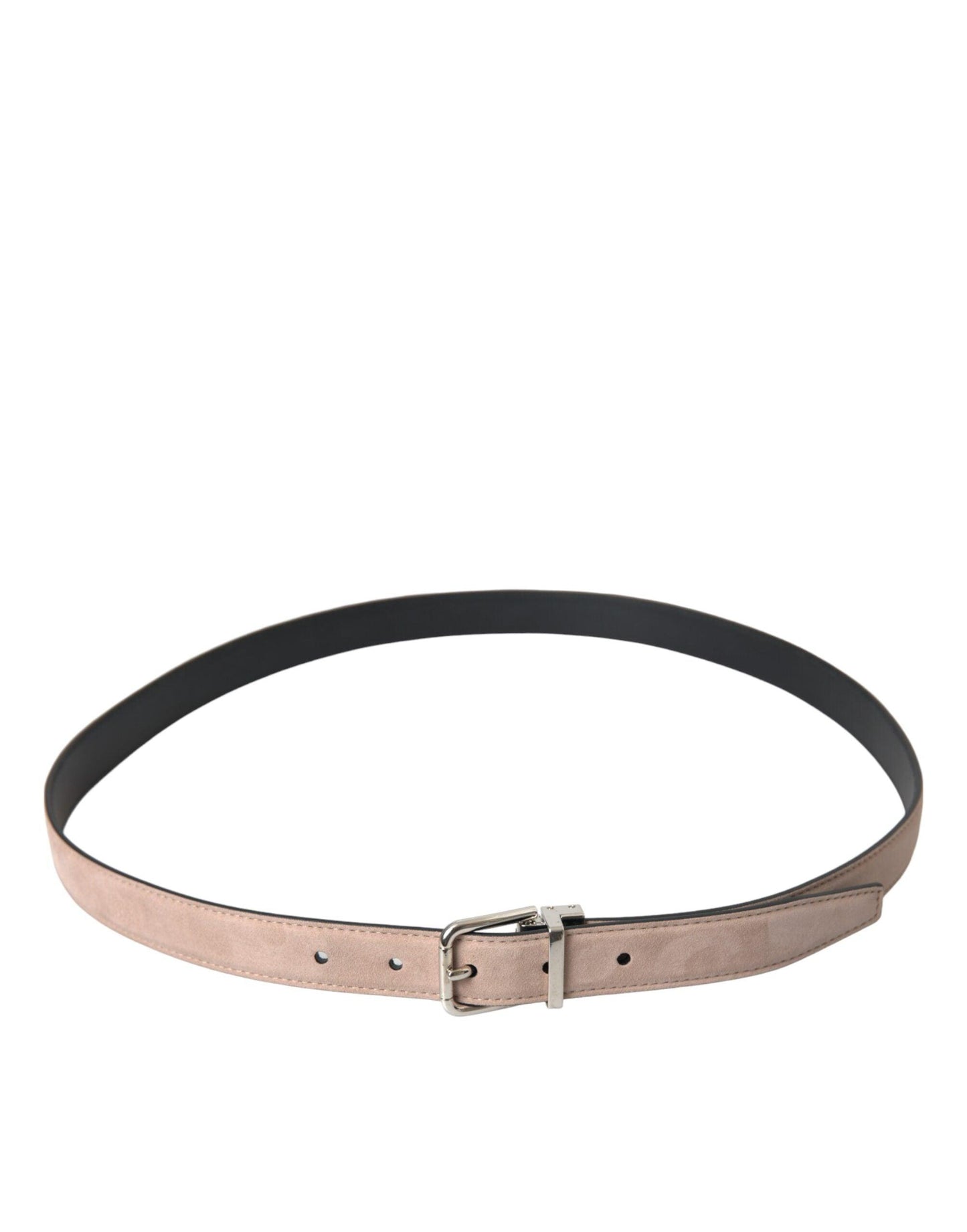 Dolce & Gabbana Beige Suede Leather Silver Buckle Belt Men - Arichezz.store