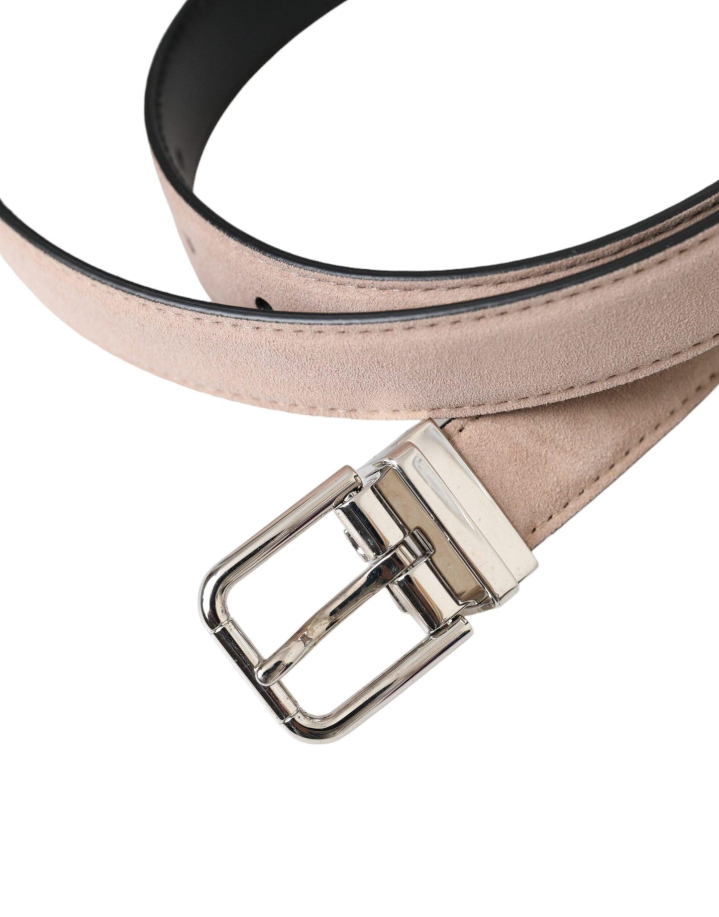 Dolce & Gabbana Beige Suede Leather Silver Buckle Belt Men - Arichezz.store