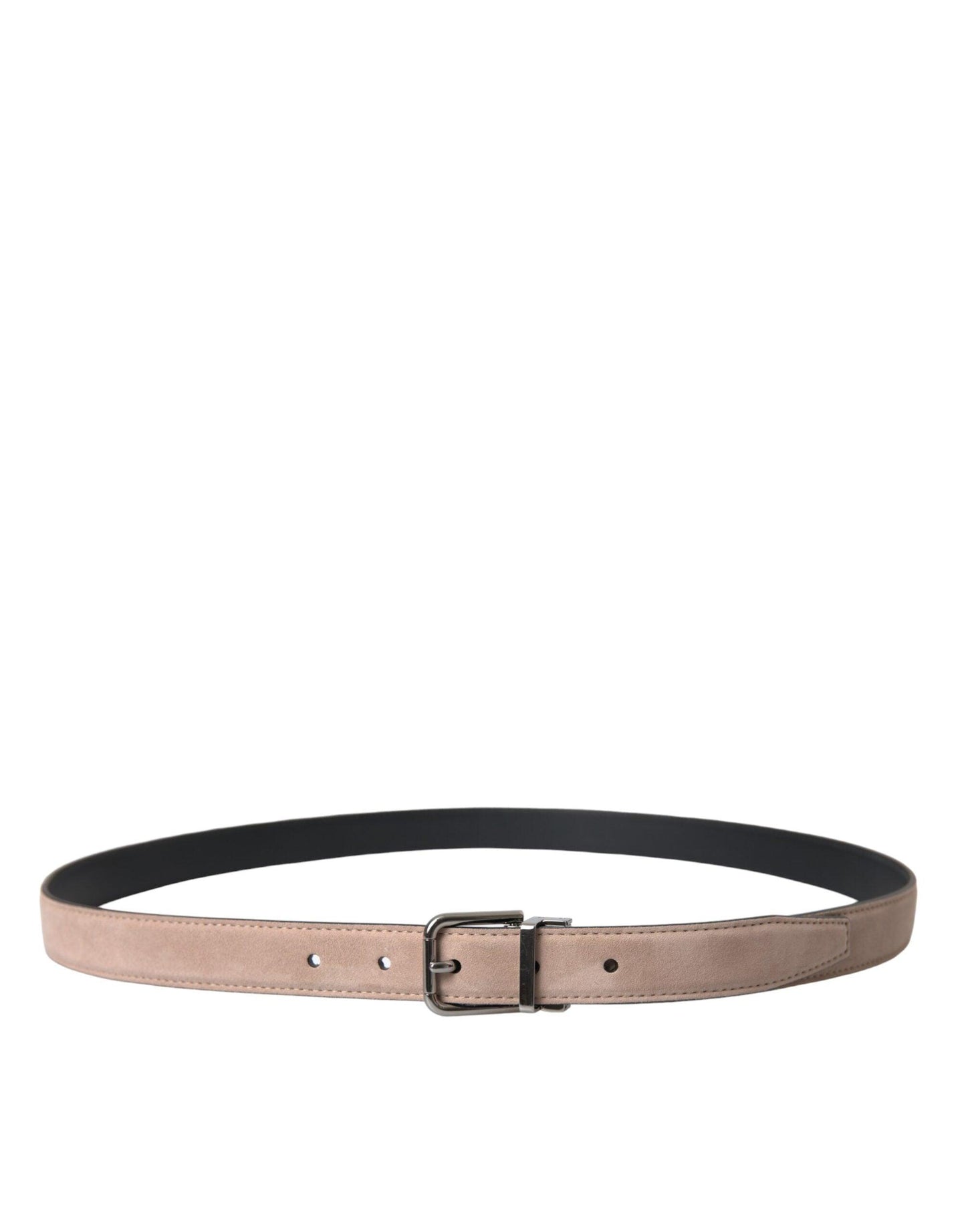 Dolce & Gabbana Beige Suede Leather Silver Buckle Belt Men - Arichezz.store