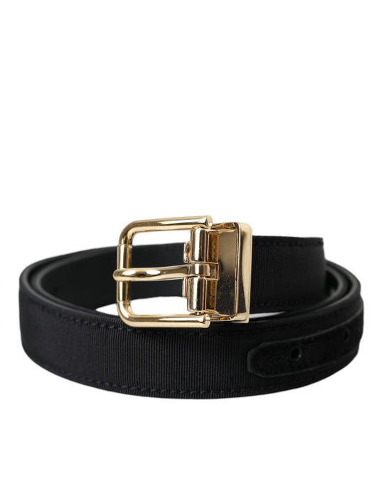 Dolce & Gabbana Black Gros Grain Gold Metal Buckle Belt Men - Arichezz.store