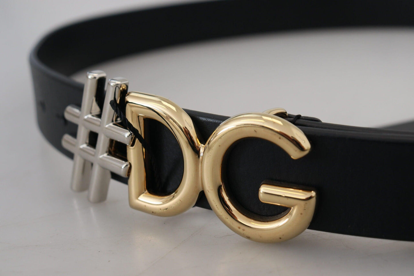 Dolce & Gabbana Black Leather Metal #DG Logo Buckle Belt - Arichezz.store