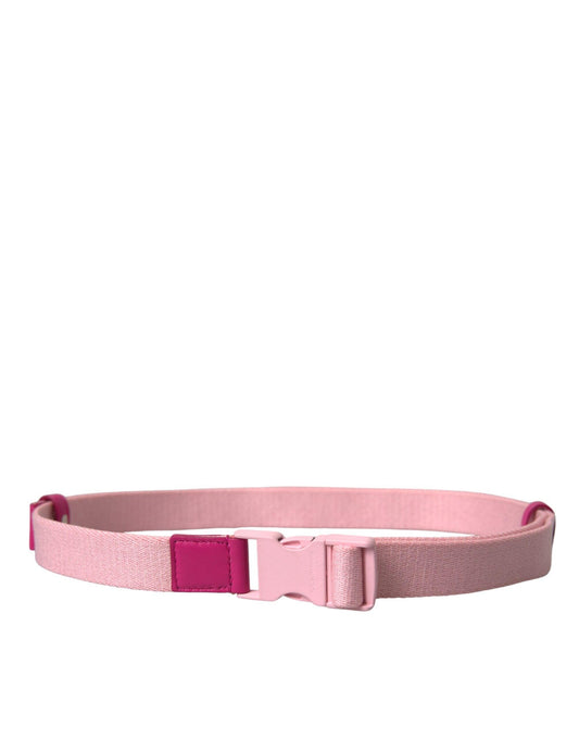 Dolce & Gabbana Pink Canvas Stretch Plastic Buckle Women Belt - Arichezz.store