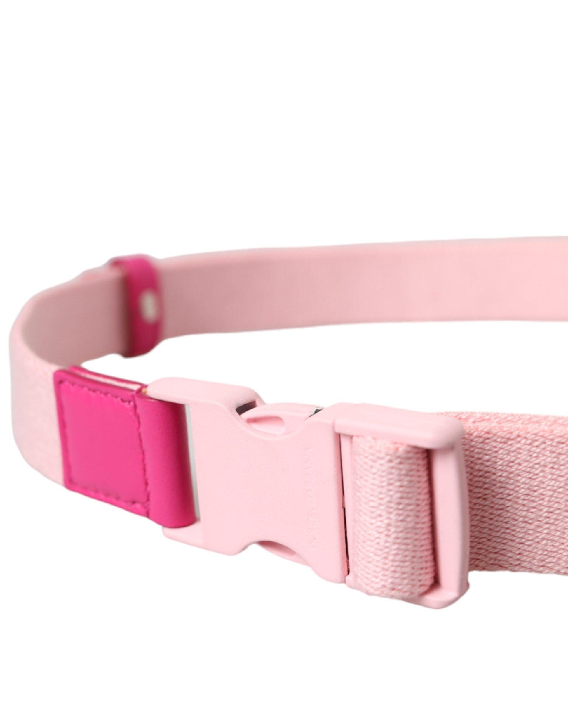 Dolce & Gabbana Pink Canvas Stretch Plastic Buckle Women Belt - Arichezz.store