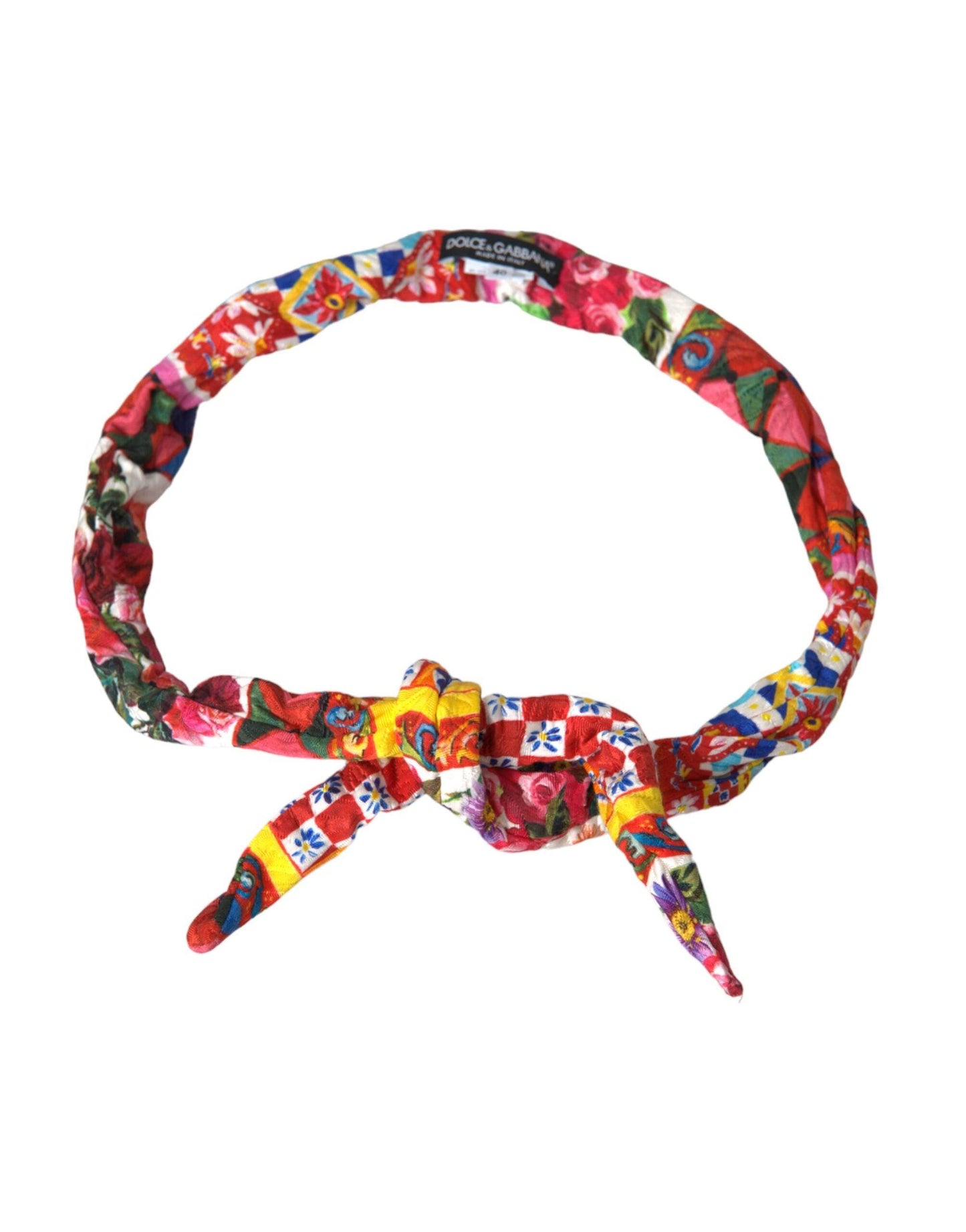 Dolce & Gabbana Multicolor Carretto Print Waist Belt - Arichezz.store