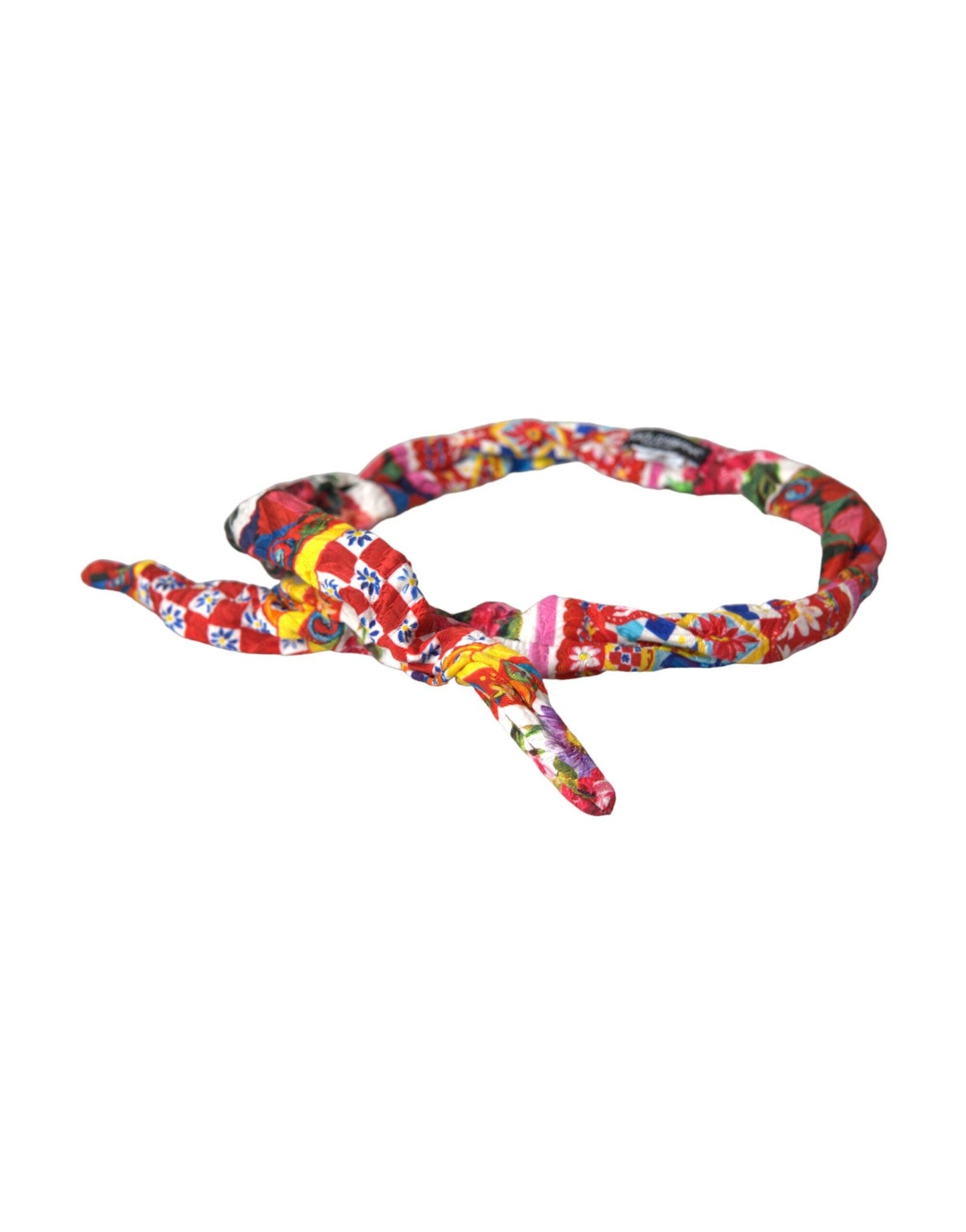 Dolce & Gabbana Multicolor Carretto Print Waist Belt - Arichezz.store