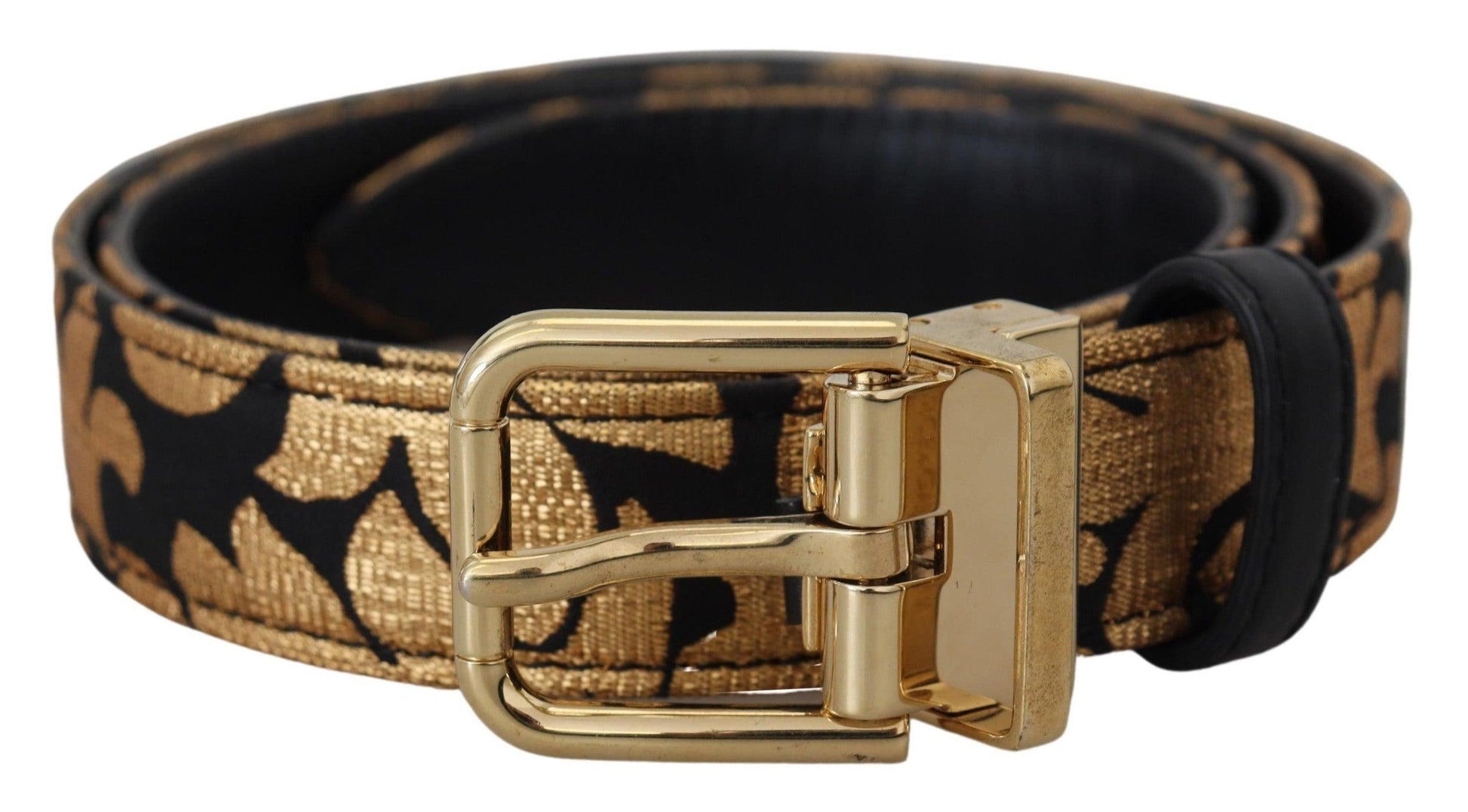 Dolce & Gabbana Multicolor Jacquard Leather Logo Buckle Belt - Arichezz.store