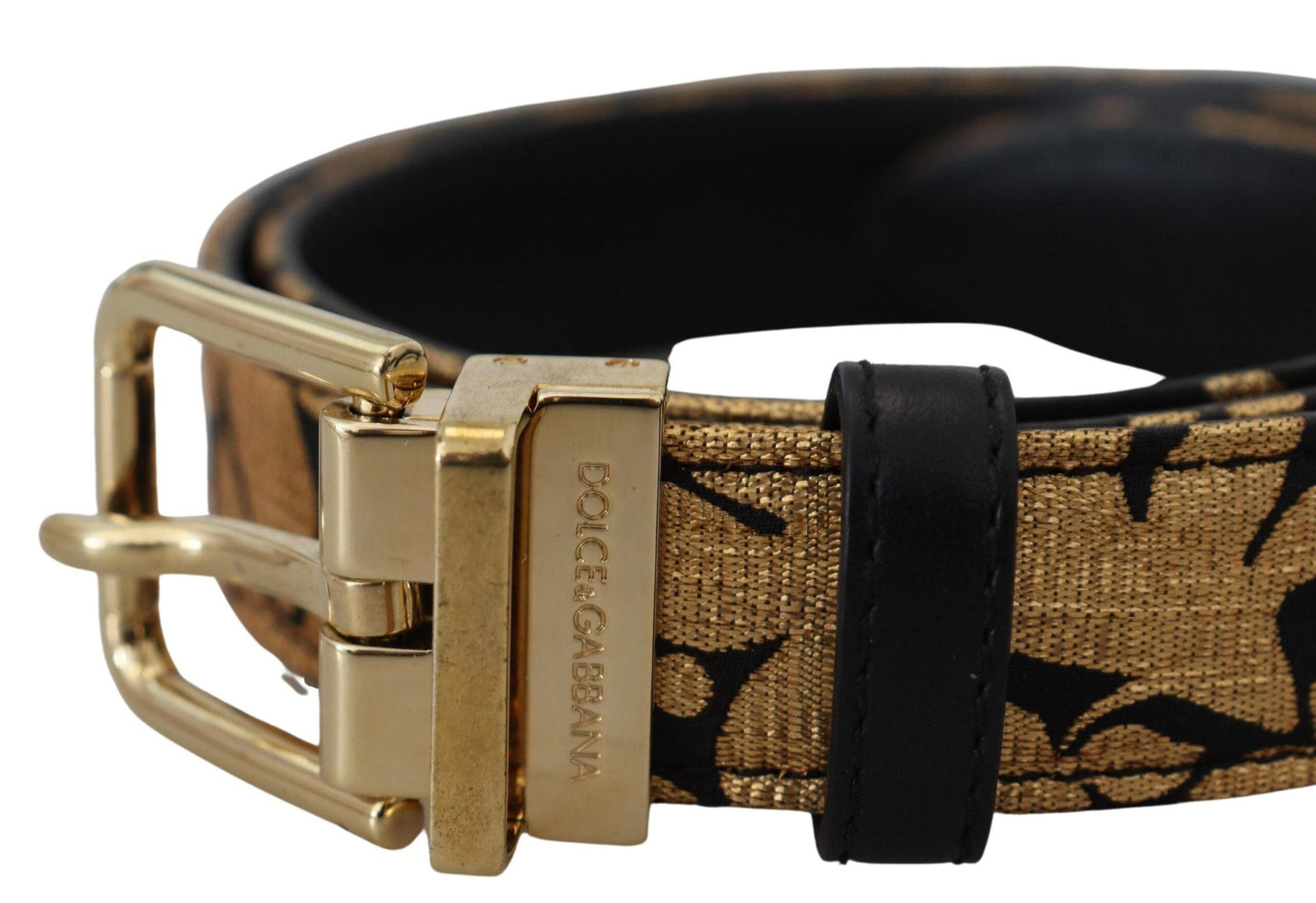 Dolce & Gabbana Multicolor Jacquard Leather Logo Buckle Belt - Arichezz.store