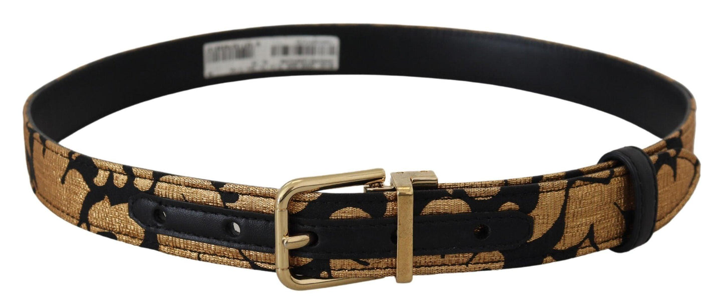 Dolce & Gabbana Multicolor Jacquard Leather Logo Buckle Belt - Arichezz.store