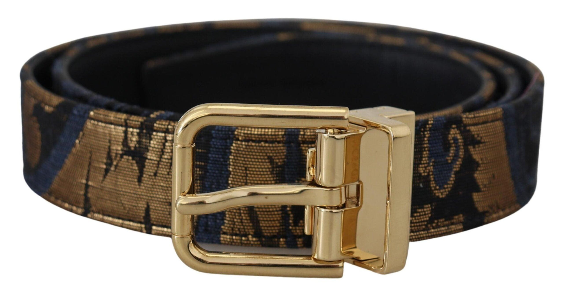 Dolce & Gabbana Multicolor Jacquard Leather Logo Buckle Belt - Arichezz.store