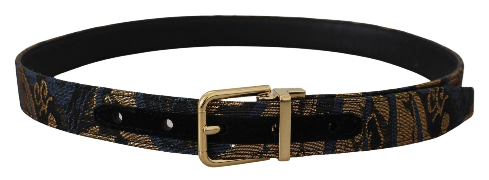 Dolce & Gabbana Multicolor Jacquard Leather Logo Buckle Belt - Arichezz.store