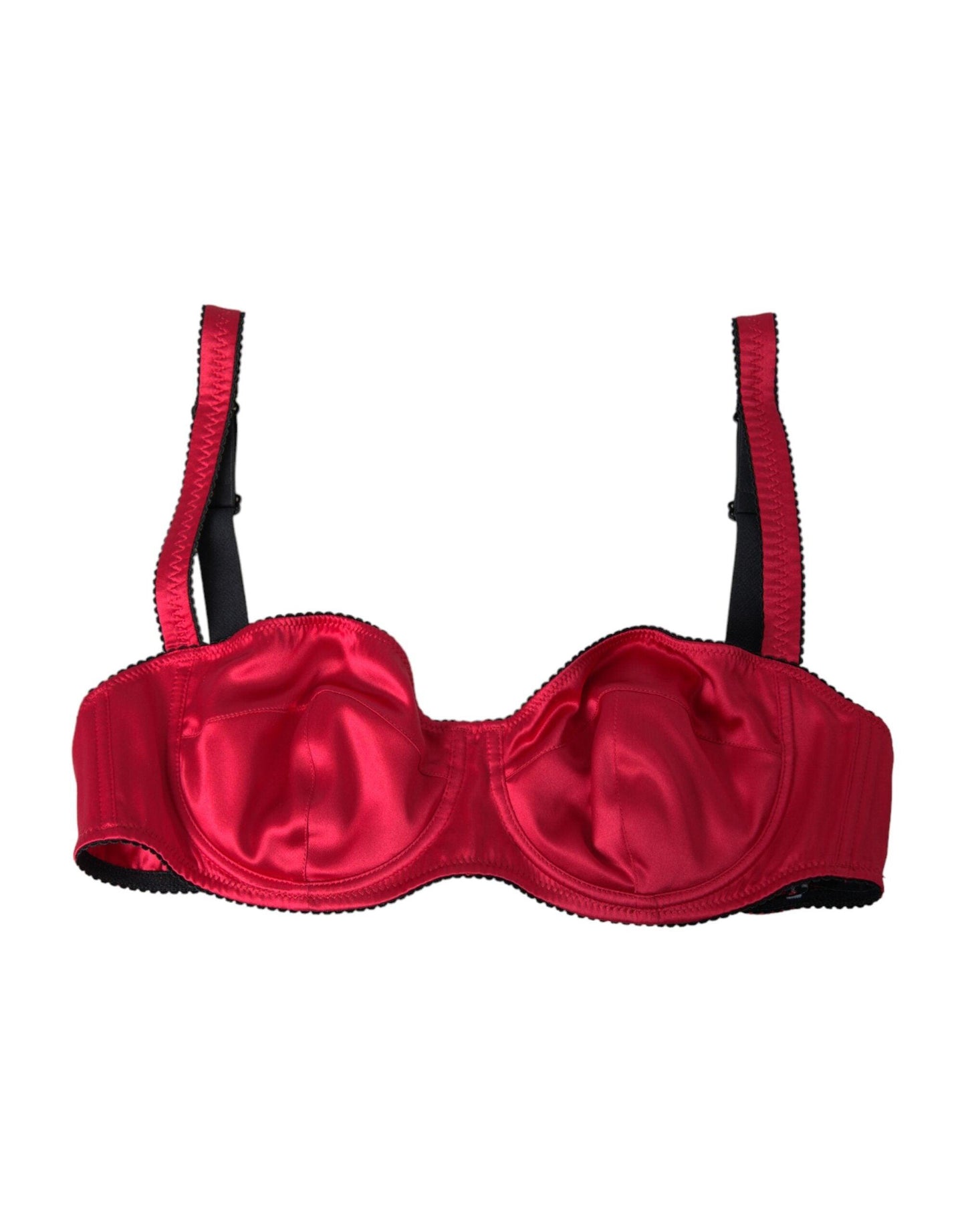 Dolce & Gabbana Bordeaux Silk Stretch Balconcino Bra Underwear - Arichezz.store