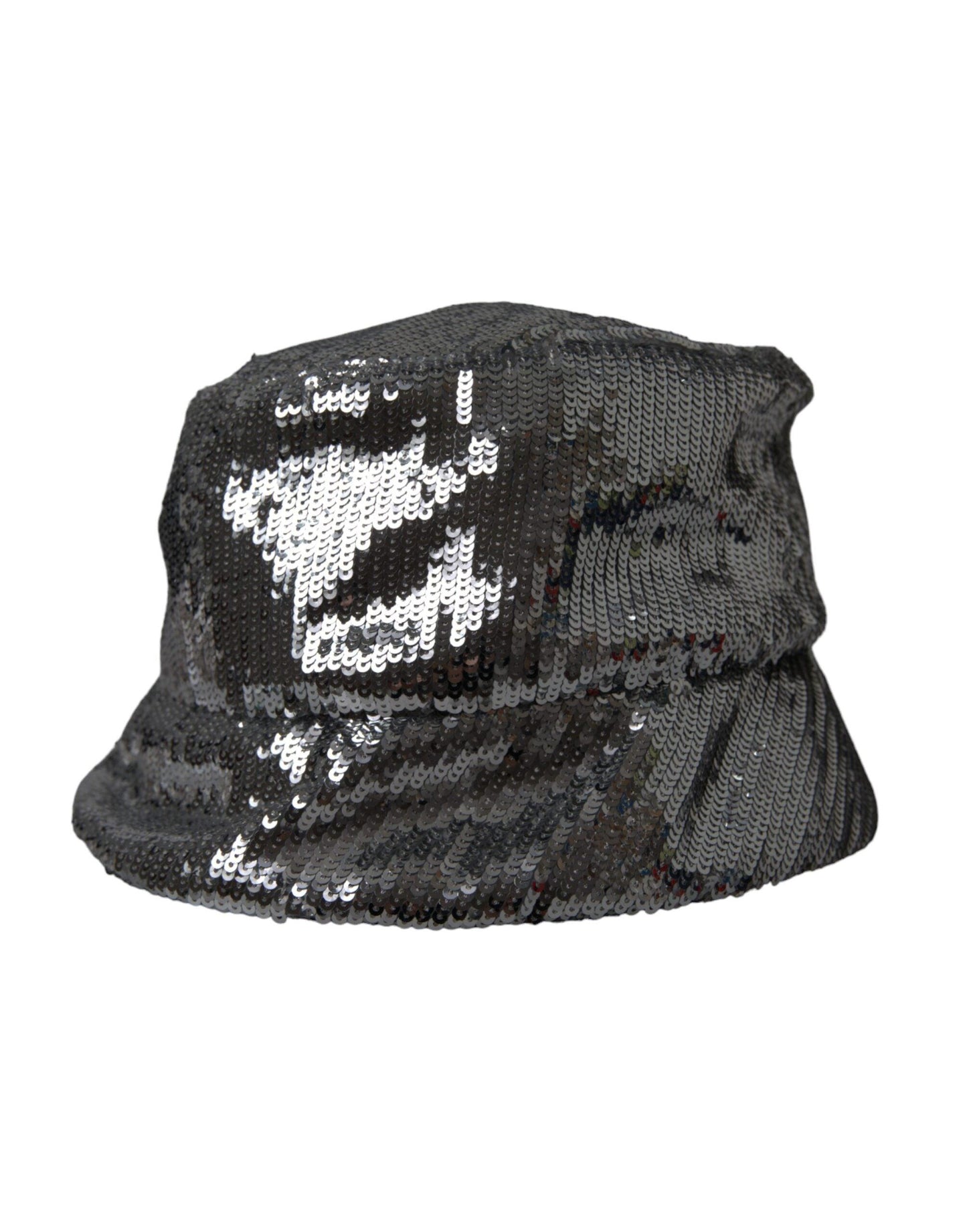 Dolce & Gabbana Silver Sequined Nylon Bucket Hat Men - Arichezz.store