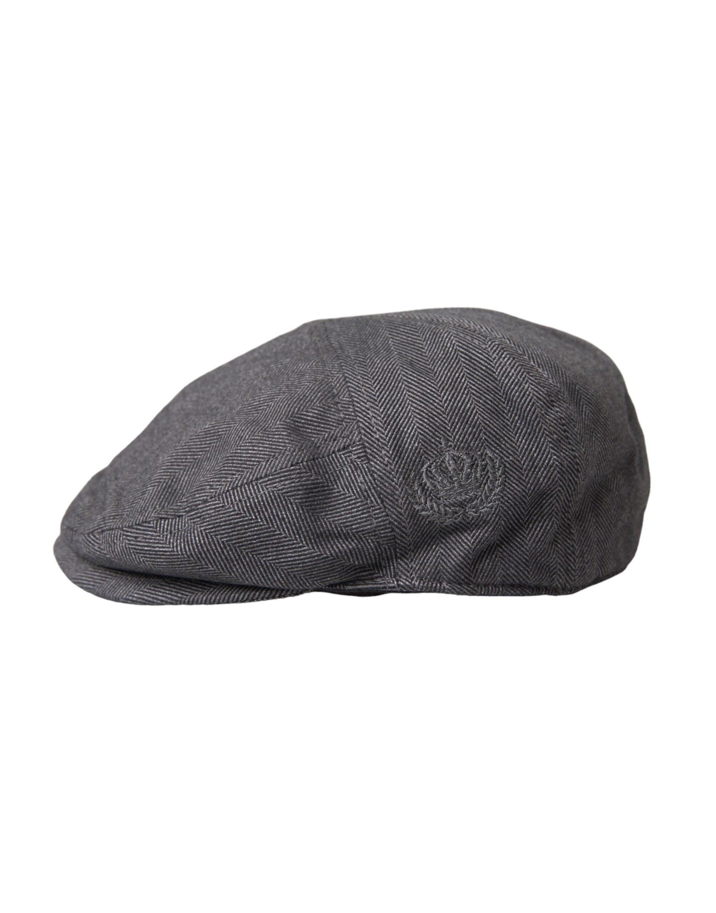 Dolce & Gabbana Gray Herringbone Crown Newsboy Hat Men - Arichezz.store