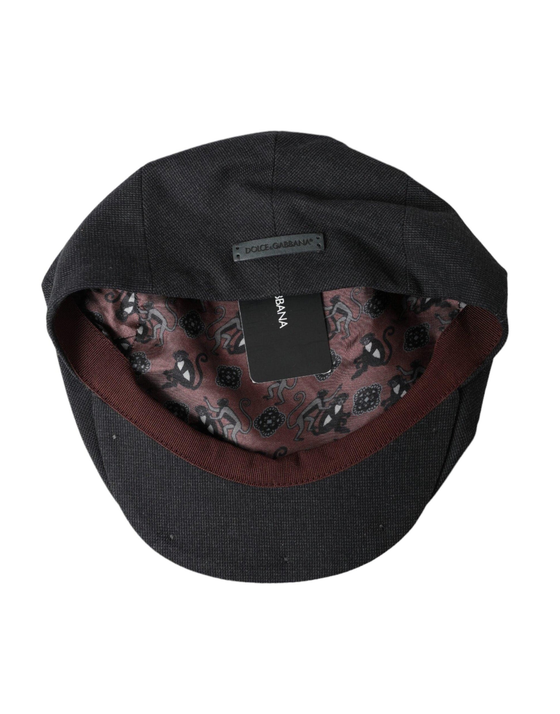 Dolce & Gabbana Gray Cotton Cloth Newsboy Hat Men - Arichezz.store