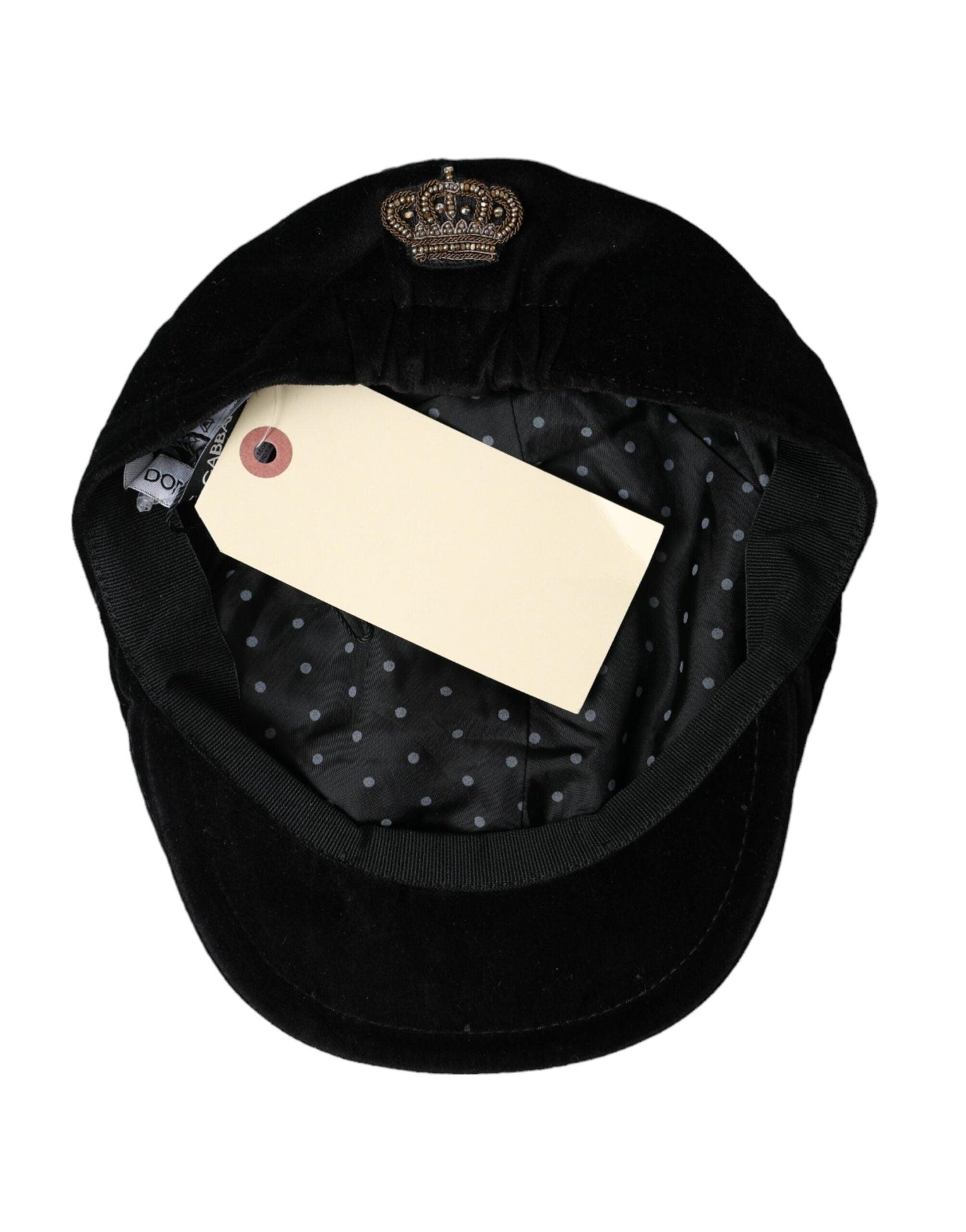 Dolce & Gabbana Black Crown Cotton Newsboy Hat Men - Arichezz.store