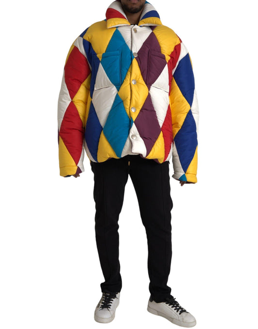 Dolce & Gabbana Multicolor Windbreaker Puffer Jacket Men - Arichezz.store