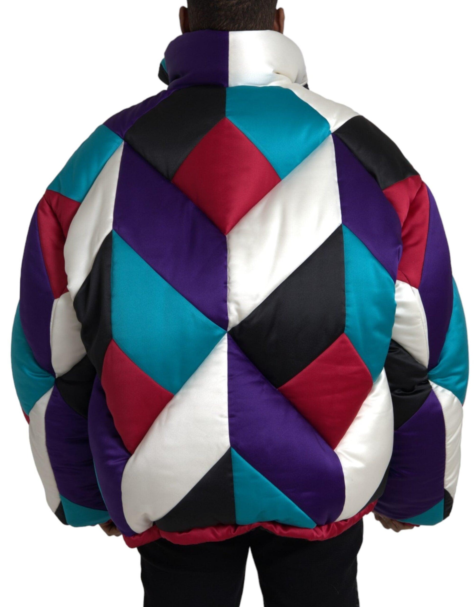 Dolce & Gabbana Multicolor Logo Windbreaker Puffer Jacket - Arichezz.store