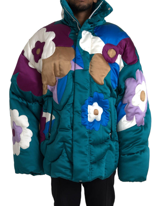 Dolce & Gabbana Multicolor Floral Windbreaker Puffer Jacket - Arichezz.store