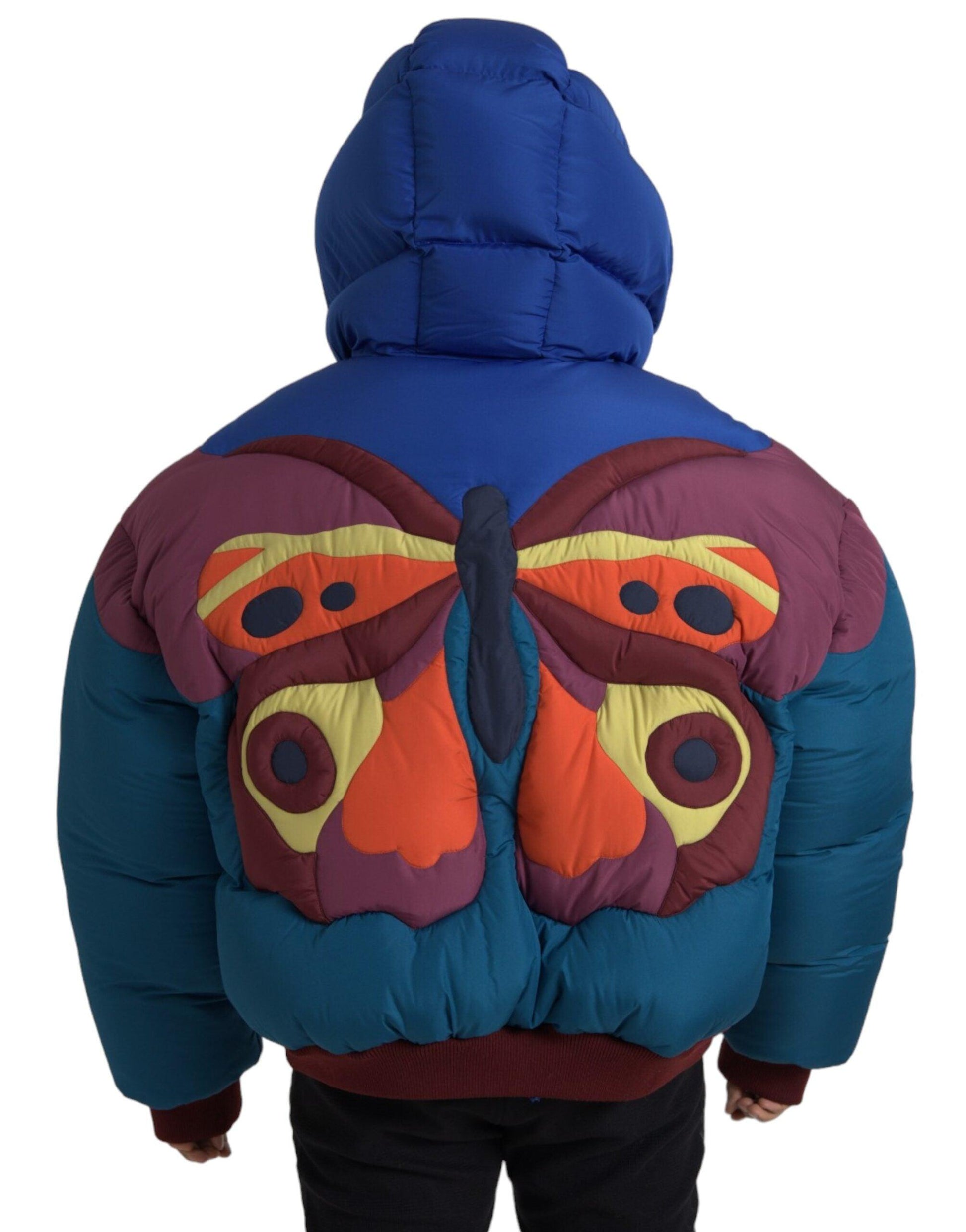 Dolce & Gabbana Multicolor Butterfly Hooded Puffer Jacket - Arichezz.store