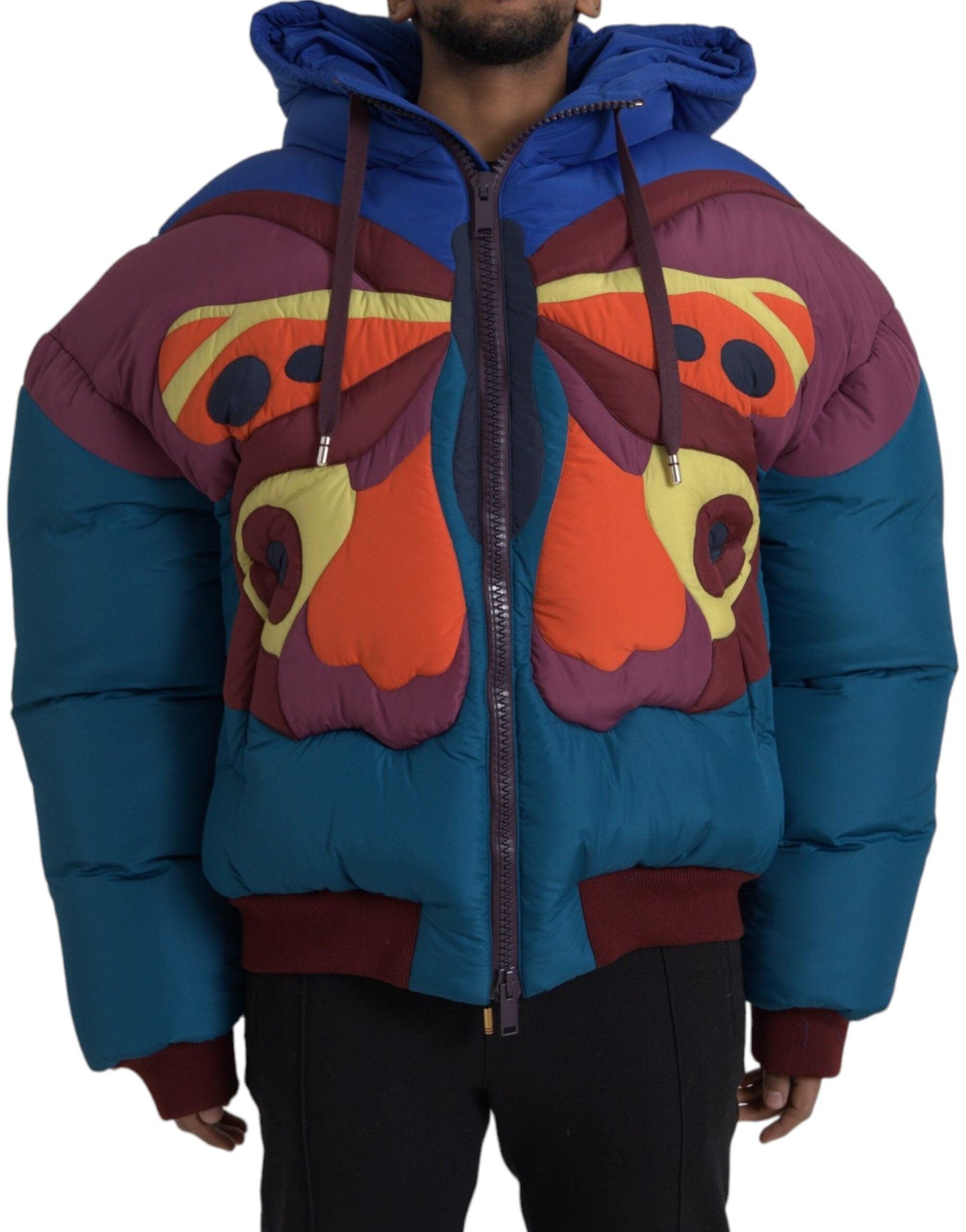 Dolce & Gabbana Multicolor Butterfly Hooded Puffer Jacket - Arichezz.store