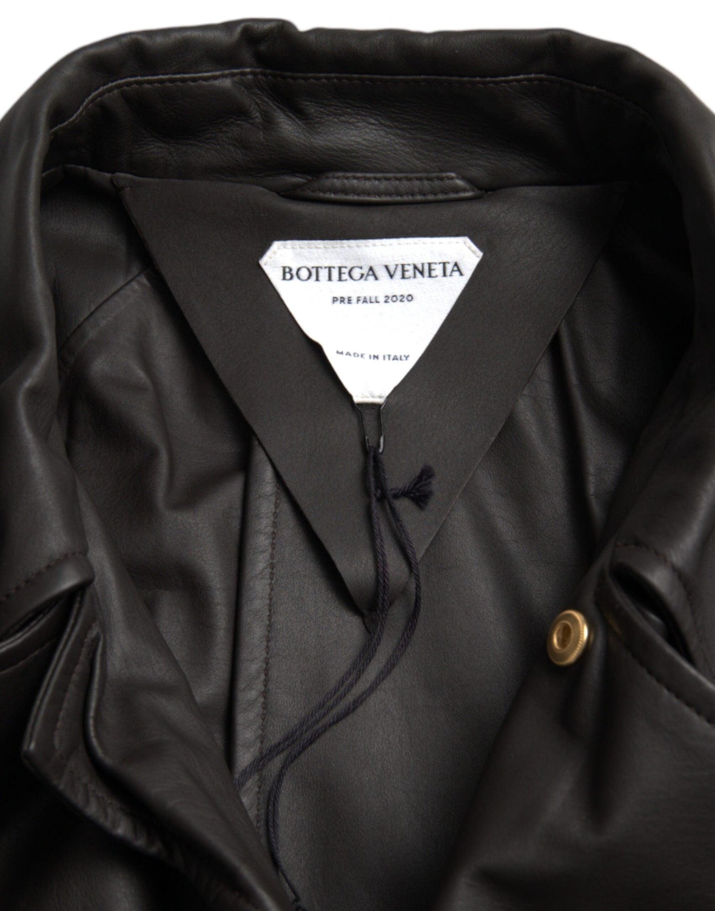 Bottega Veneta Black Matte Waterproof Leather Coat Jacket - Arichezz.store